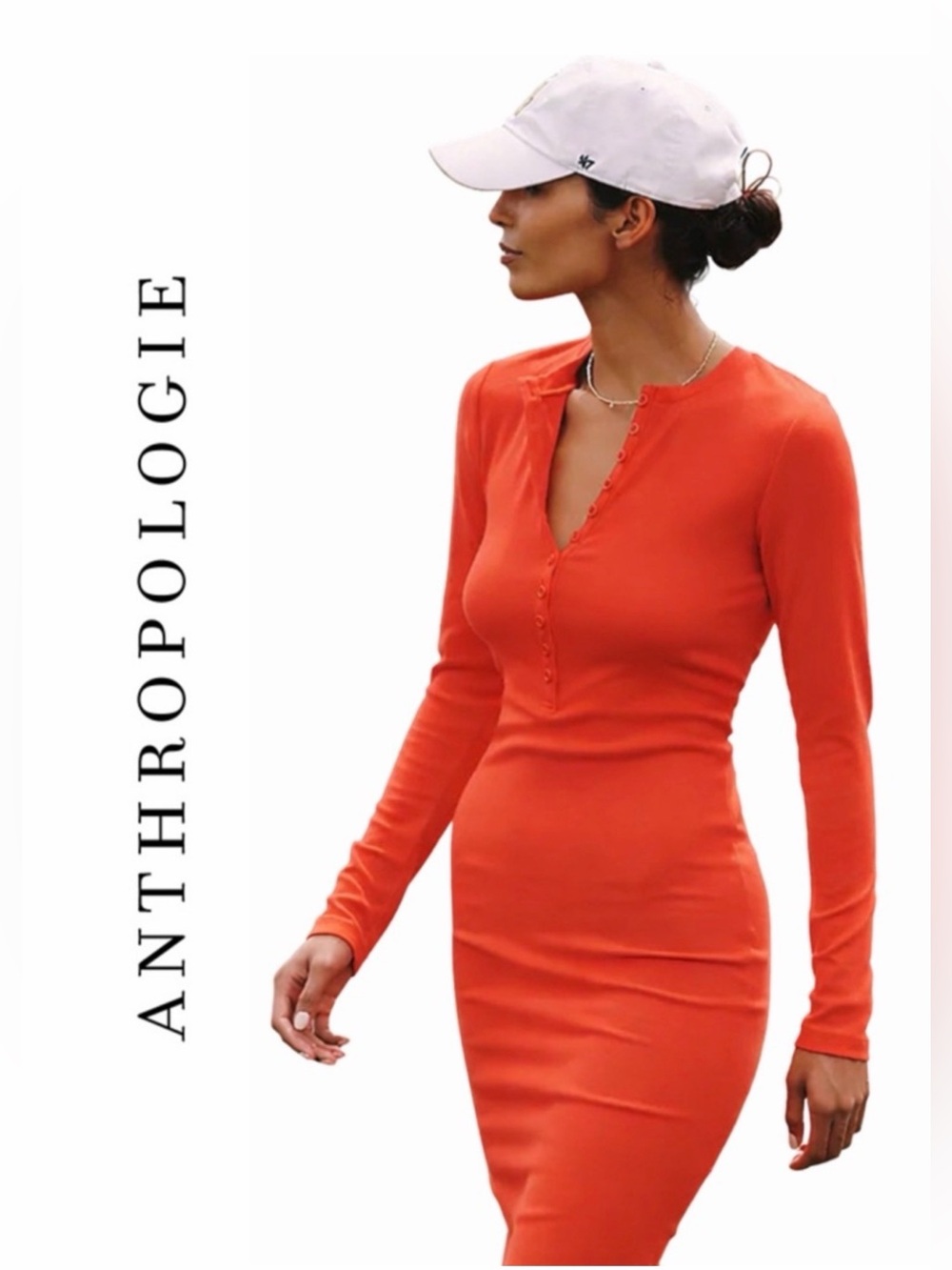 Anthropologie Daily Practice Long-Sleeve Ribbed Maxi Dress size M NWT